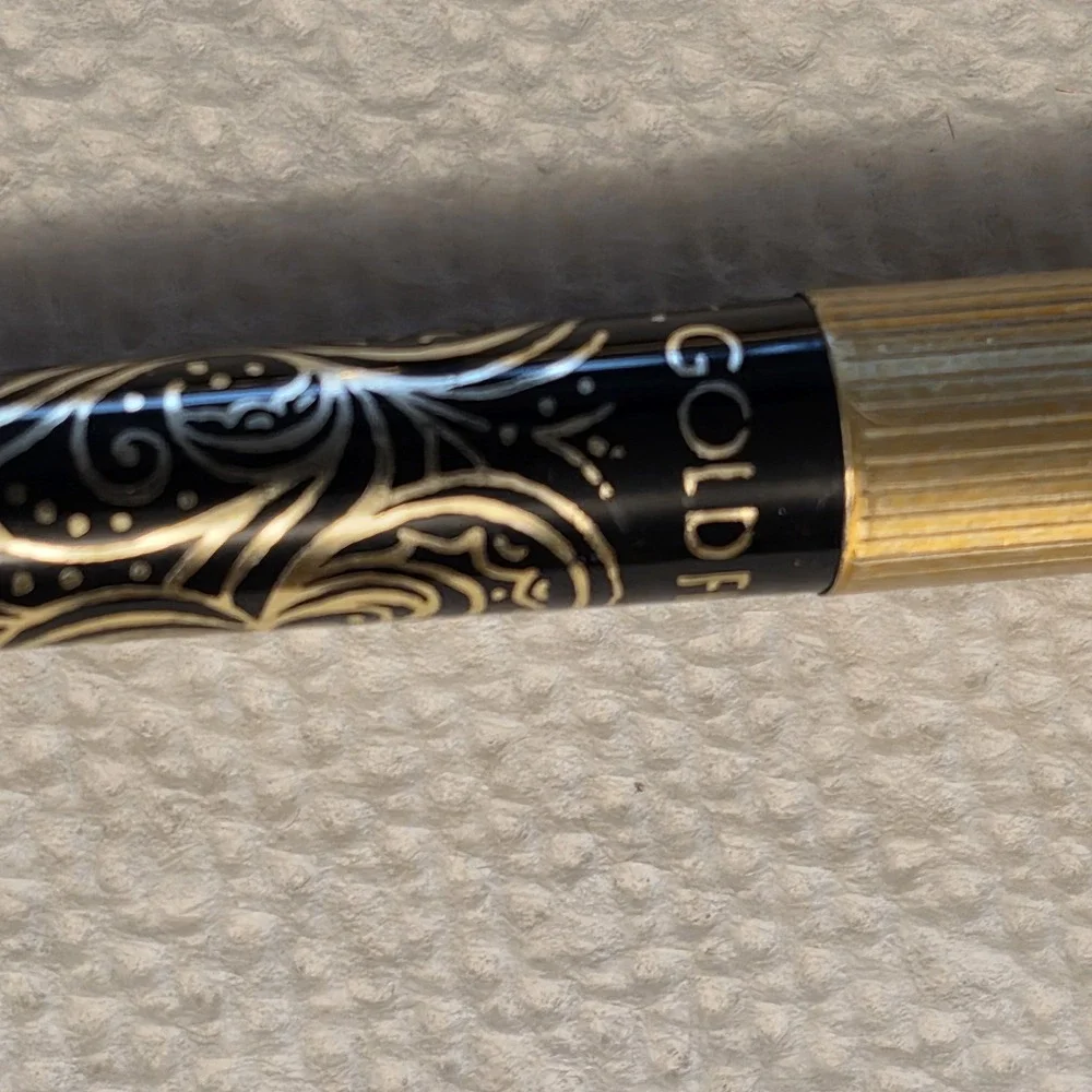 Vintage Chanel No 5 Arpege 14 KT Gold Filigree Perfumed Ballpoint Pen Set 2 Pc